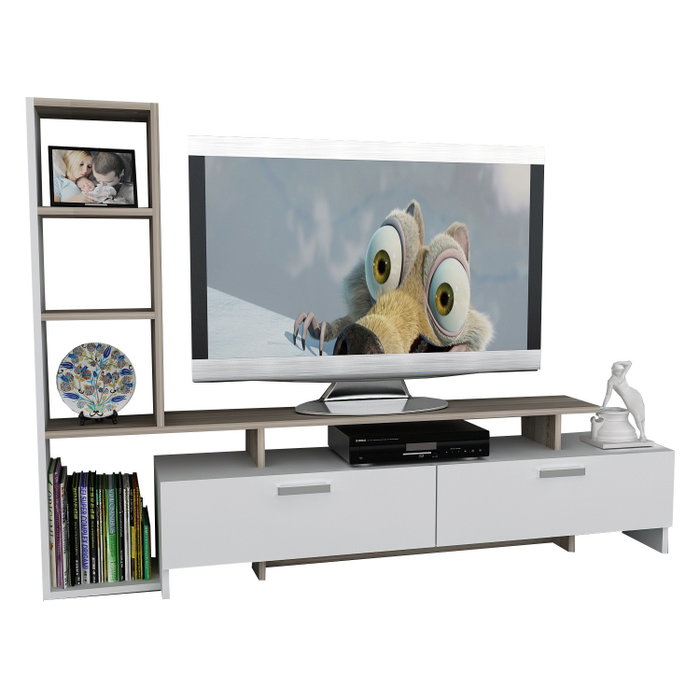 Hanah Home Mueble de TV Şimal - Blanco y Cordoba Hanah Home Mueble de TV Şimal - Blanco y Cordoba